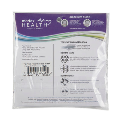 Martex Health Cozy Cabin Reversible Triple Layer Face Masks with SILVERbac Antimicrobial Technology