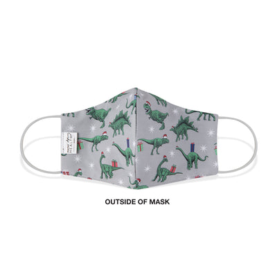 Martex Health Holiday Dino Youth Triple Layer Face Mask with SILVERbac™ Antimicrobial Technology - Single Pack