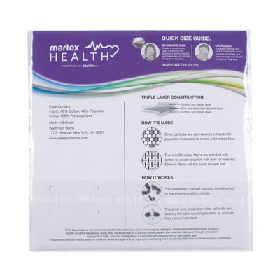 Martex Health Butterfly Triple Layer Standard Face Mask with SILVERbac™ Antimicrobial Technology
