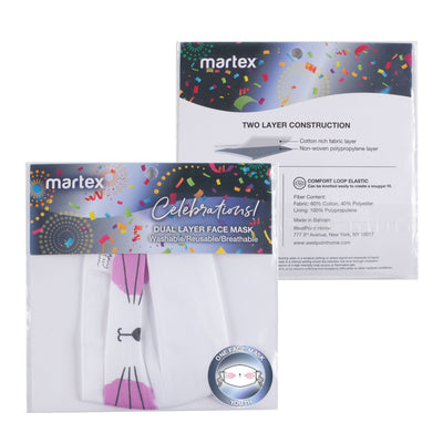 Martex Health Bunny Face Double Layer Gathered Youth Face Mask