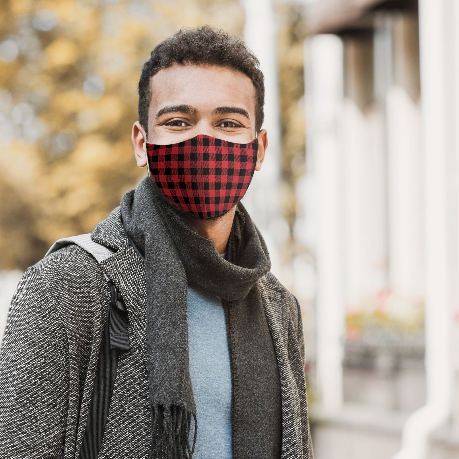 Martex Health Buffalo Plaid Reversible Triple Layer Face Masks with SILVERbac™ Antimicrobial Technology Single Pack