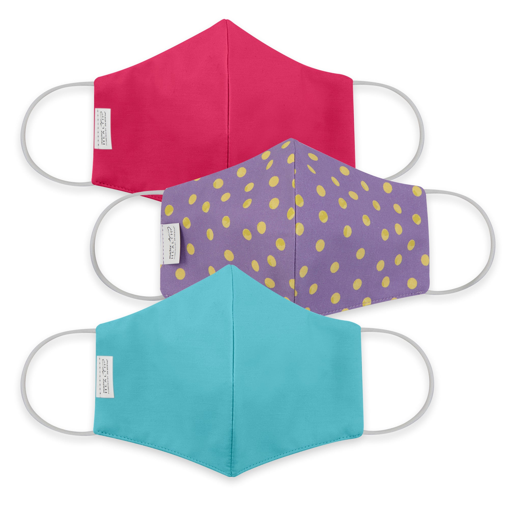 Martex Health Beyond Basic Brights Triple Layer Face Masks with SILVERbac™ Antimicrobial Technology 3 Pack