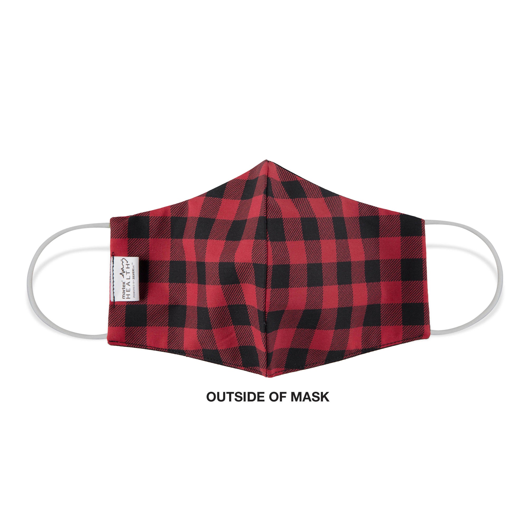 Martex Health Buffalo Plaid Reversible Triple Layer Face Masks with SILVERbac™ Antimicrobial Technology Single Pack