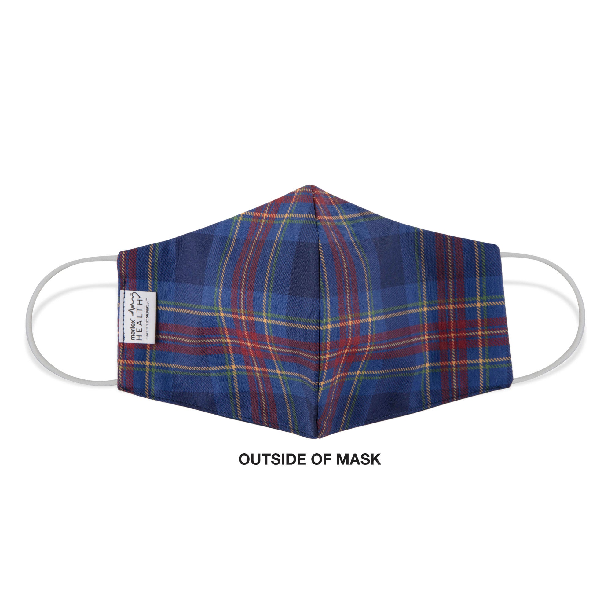 Martex Health Tartan Plaid Triple Layer Face Masks with SILVERbac Antimicrobial Technology Single Pack