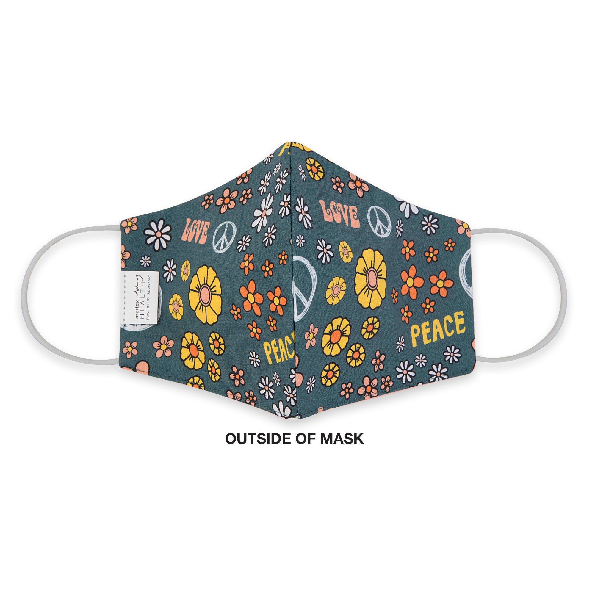 Martex Health Peace & Love Reversible Triple Layer Face Masks with SILVERbac Antimicrobial Technology