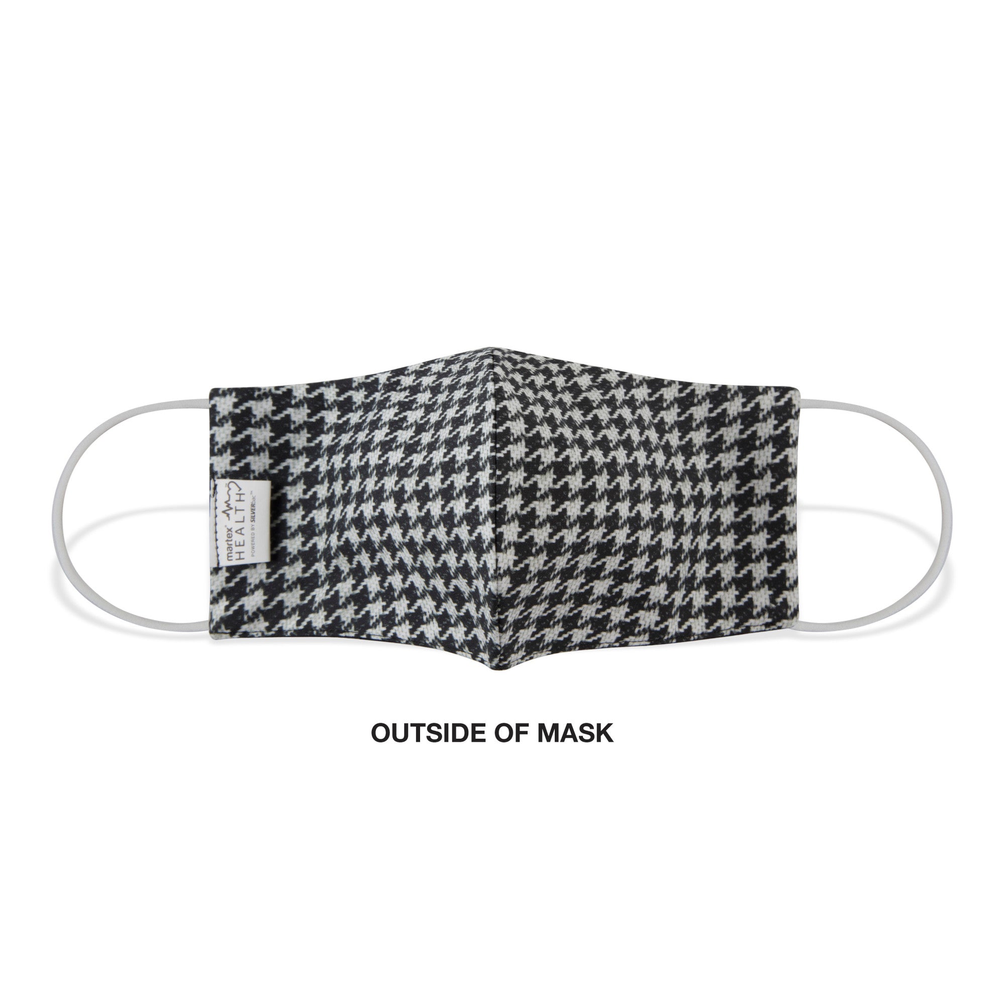 Martex Health Black and White Houndstooth Standard Triple Layer Face Mask with SILVERbac™ Antimicrobial Technology - Single Pack