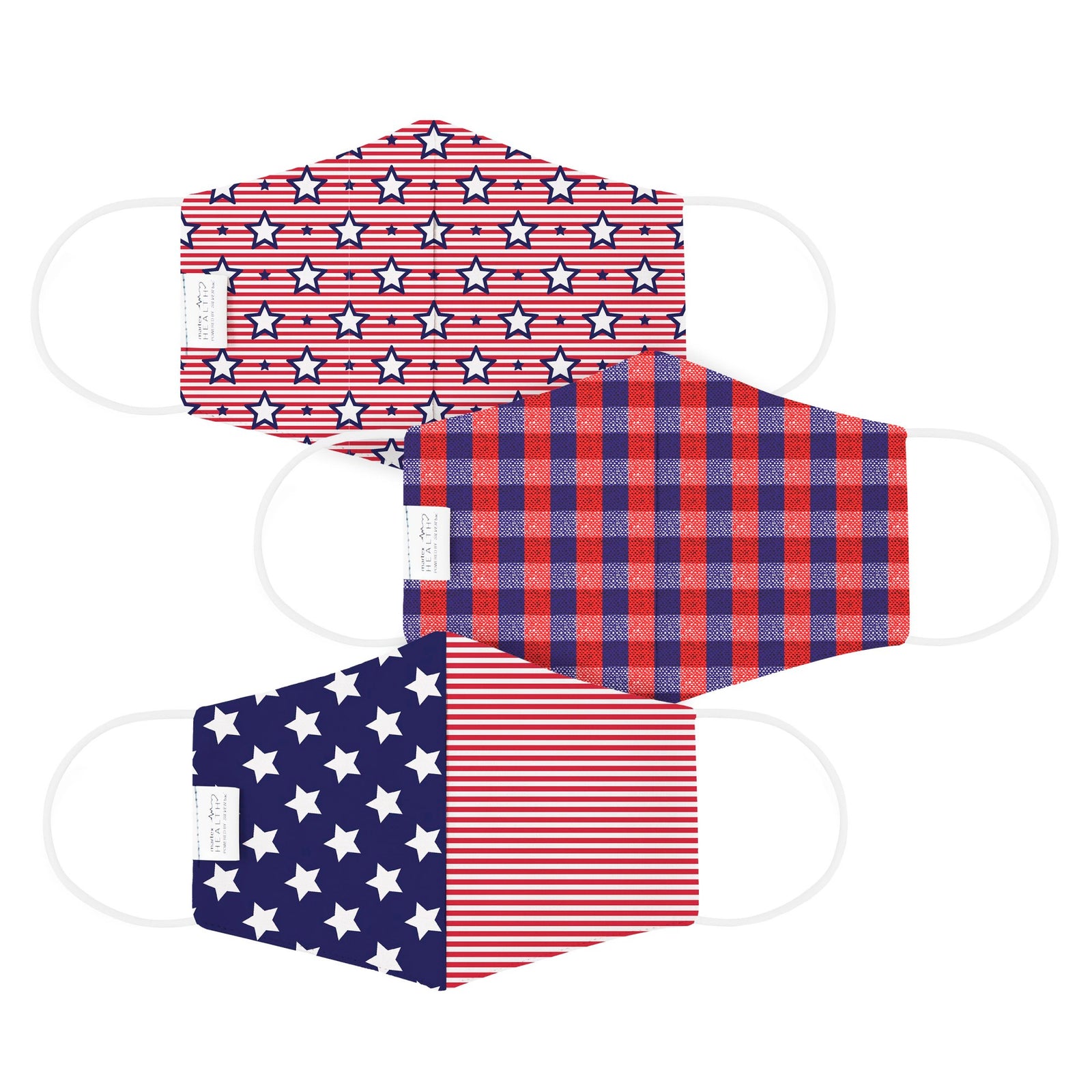 Martex Health Star Spangled Reversible Triple Layer Face Masks with SILVERbac™ Antimicrobial Technology