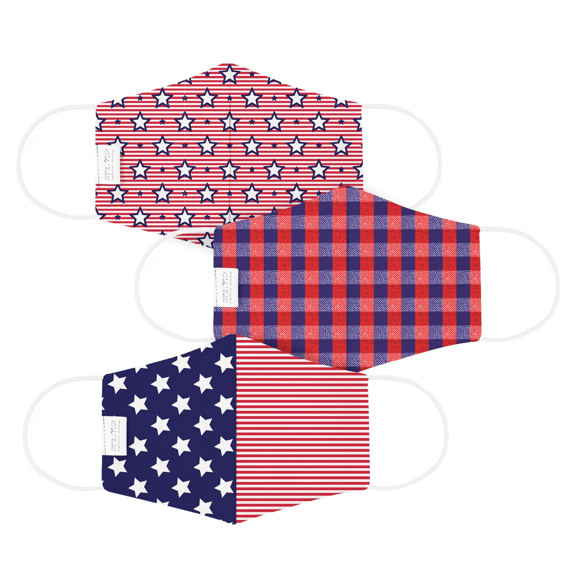 Martex Health Star Spangled Reversible Triple Layer Face Masks with SILVERbac™ Antimicrobial Technology