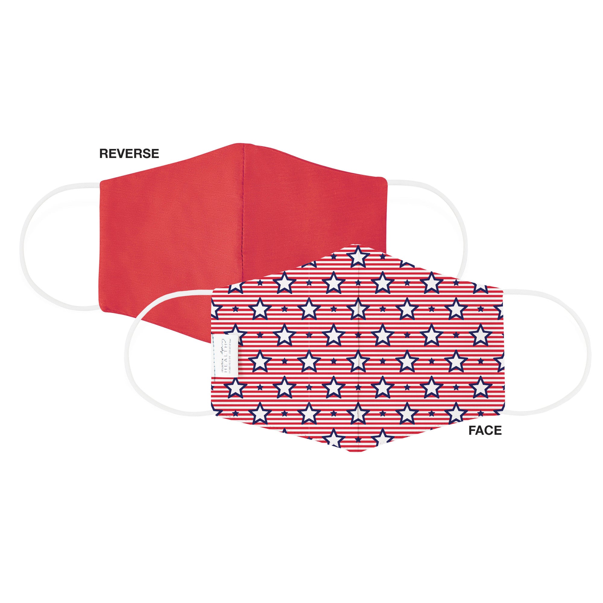 Martex Health Star Spangled Reversible Triple Layer Face Masks with SILVERbac™ Antimicrobial Technology