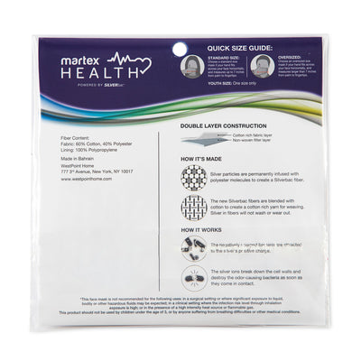 Martex Health Face Mask with SILVERbac™ Antimicrobial Technology - 10 Pack