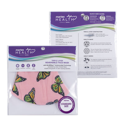 Martex Health Butterfly Triple Layer Standard Face Mask with SILVERbac™ Antimicrobial Technology