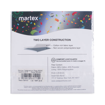 Martex Health Easter Bunny Double Layer Gathered Standard Face Mask