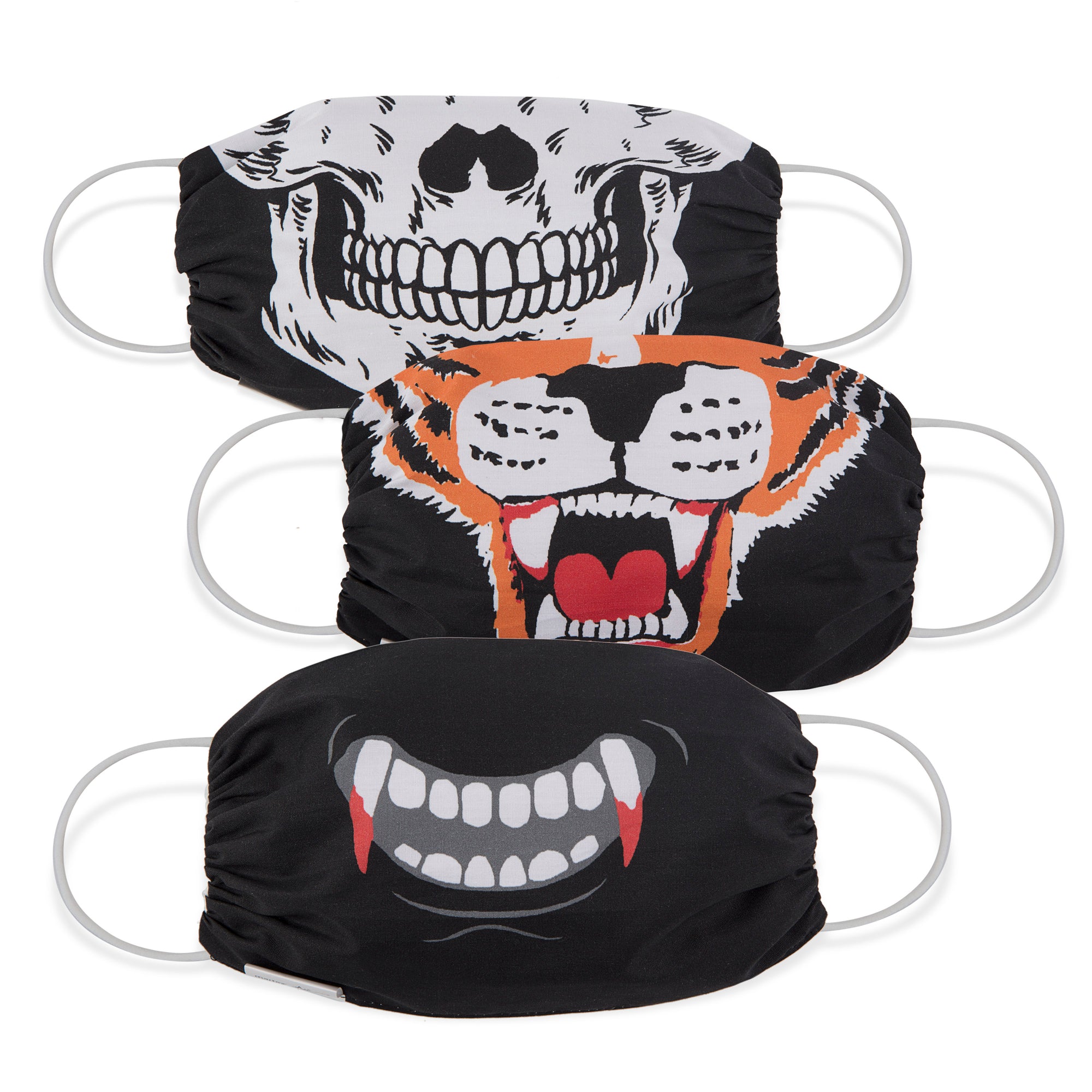Martex Health Adult Halloween Scary Gathered Face Mask 3-Pack