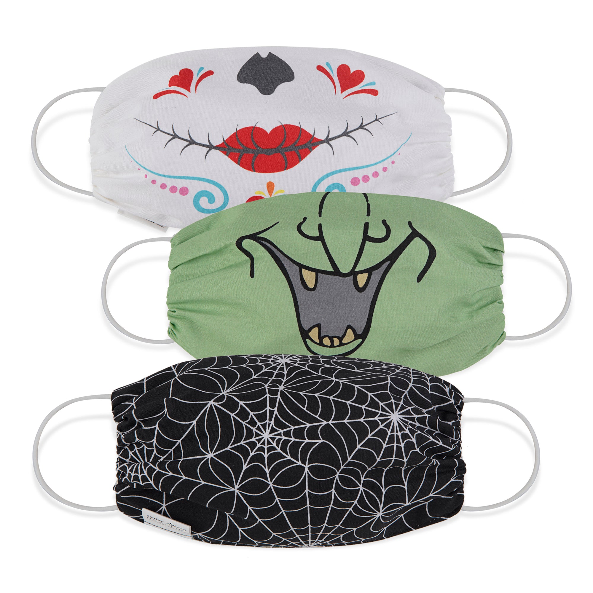 Martex Health Adult Halloween Spooky Gathered Face Mask 3-Pack